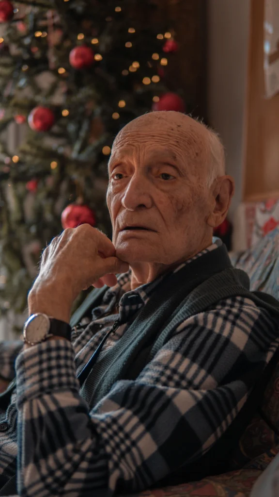 Portrait of an elderly man at Christmas