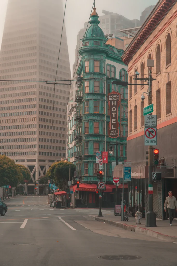 Columbus Tower and the Transamerica Pyramid, San Francisco